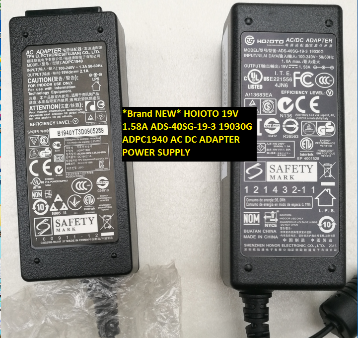 *Brand NEW* HOIOTO 19V 1.58A ADS-40SG-19-3 19030G ADPC1940 AC DC ADAPTER POWER SUPPLY
